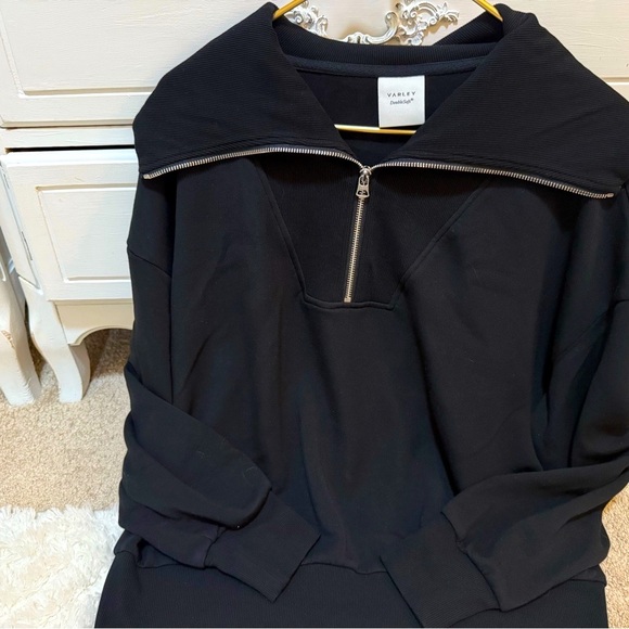 Varley Catherine Half Zip Doublesoft SweatShirt Black L - Picture 1 of 11
